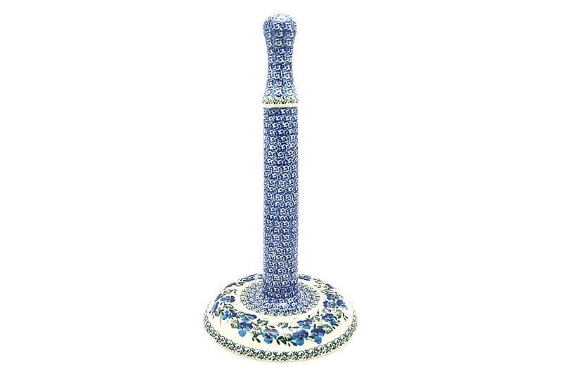 13"H x 7"W
 Polish Pottery Paper Towel Holder - Winter Viola 834-2273a (13"H x 7"W
)