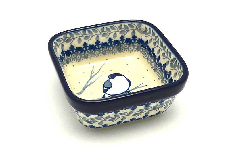 1 1/2"H x 3 3/4"W x 3 3/4"L
 Polish Pottery Ramekin - Square - Unikat Signature - U4830 428-U4830 (1 1/2"H x 3 3/4"W x 3 3/4"L
)