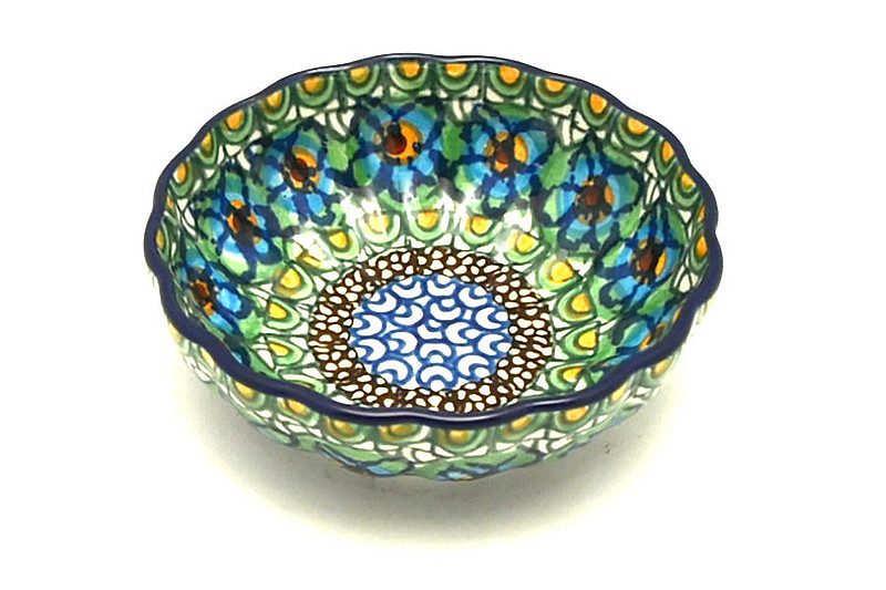 1 1/2"H x 4 1/2"W
 Polish Pottery Bowl - Shallow Scalloped - Small - Unikat Signature U151 023-U0151 (1 1/2"H x 4 1/2"W
)