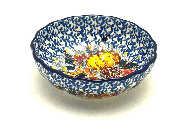 1 1/2"H x 4 1/2"W
 Polish Pottery Bowl - Shallow Scalloped - Small - Unikat Signature U4741 023-U4741 (1 1/2"H x 4 1/2"W
)