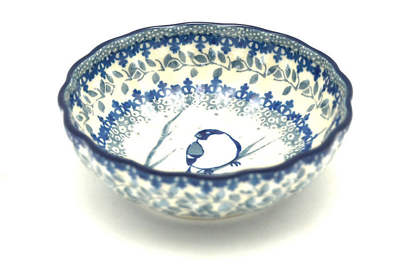 1 1/2"H x 4 1/2"W
 Polish Pottery Bowl - Shallow Scalloped - Small - Unikat Signature U4830 023-U4830 (1 1/2"H x 4 1/2"W
)
