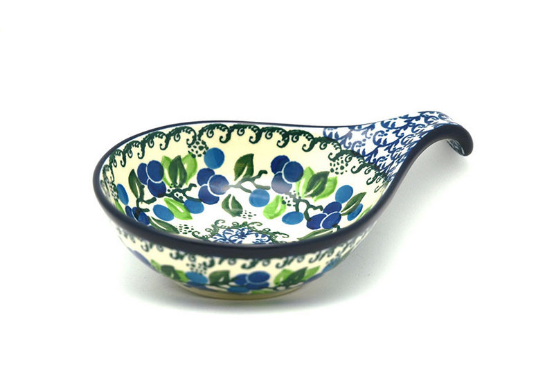 1 1/2"H x 4 1/2"W x 6 3/4"L
 Polish Pottery Spoon/Ladle Rest - Blue Berries 174-1416a (1 1/2"H x 4 1/2"W x 6 3/4"L
)