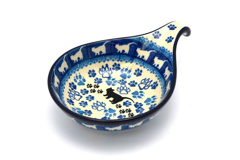 1 1/2"H x 4 1/2"W x 6 3/4"L
 Polish Pottery Spoon/Ladle Rest - Boo Boo Kitty 174-1771a (1 1/2"H x 4 1/2"W x 6 3/4"L
)