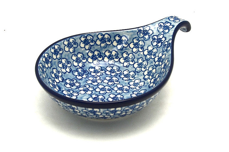 1 1/2"H x 4 1/2"W x 6 3/4"L
 Polish Pottery Spoon/Ladle Rest - Daisy Flurry 174-2176a (1 1/2"H x 4 1/2"W x 6 3/4"L
)