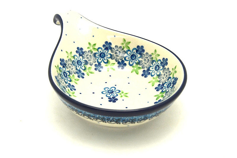 1 1/2"H x 4 1/2"W x 6 3/4"L
 Polish Pottery Spoon/Ladle Rest - Flower Works 174-2633a (1 1/2"H x 4 1/2"W x 6 3/4"L
)