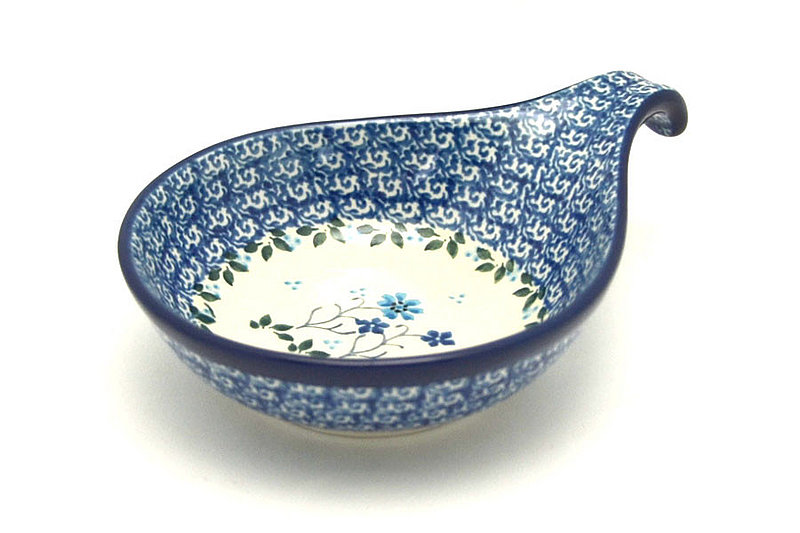 1 1/2"H x 4 1/2"W x 6 3/4"L
 Polish Pottery Spoon/Ladle Rest - Georgia Blue 174-2785a (1 1/2"H x 4 1/2"W x 6 3/4"L
)