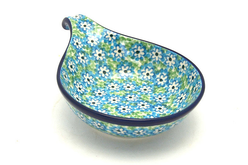 1 1/2"H x 4 1/2"W x 6 3/4"L
 Polish Pottery Spoon/Ladle Rest - Key Lime 174-2252a (1 1/2"H x 4 1/2"W x 6 3/4"L
)