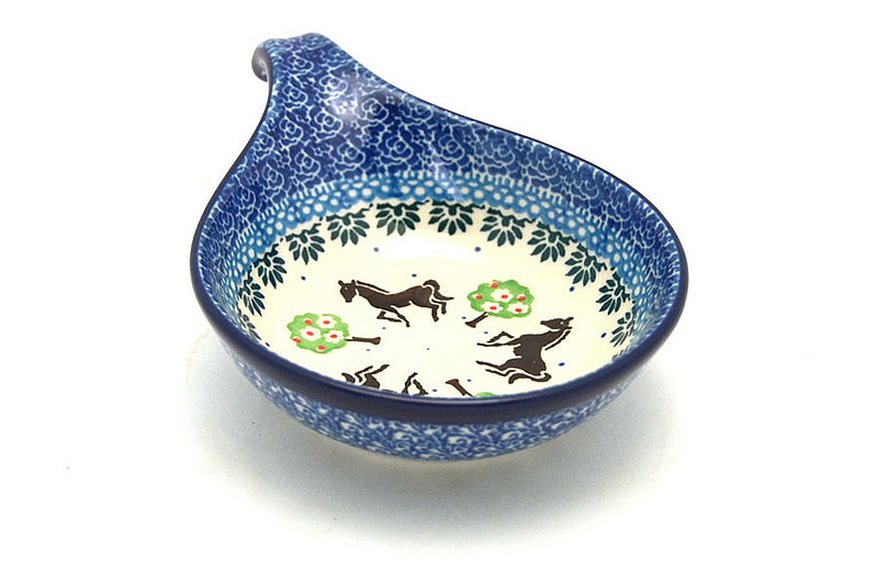1 1/2"H x 4 1/2"W x 6 3/4"L
 Polish Pottery Spoon/Ladle Rest - Mackintosh 174-2256a (1 1/2"H x 4 1/2"W x 6 3/4"L
)