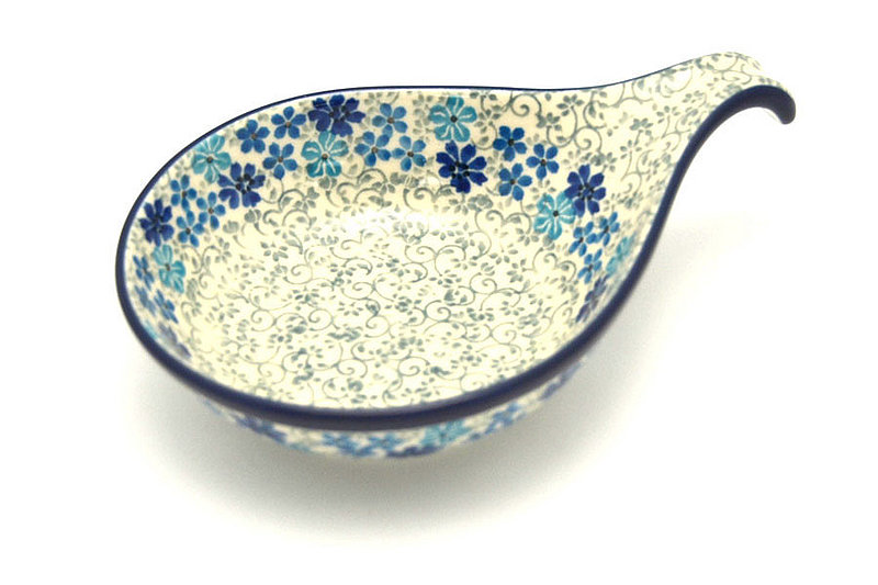 1 1/2"H x 4 1/2"W x 6 3/4"L
 Polish Pottery Spoon/Ladle Rest - Sea Blossom 174-2612a (1 1/2"H x 4 1/2"W x 6 3/4"L
)