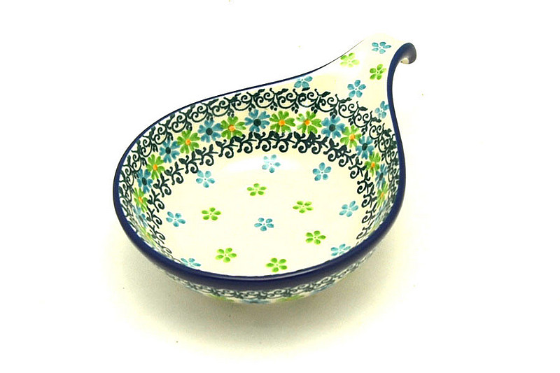1 1/2"H x 4 1/2"W x 6 3/4"L
 Polish Pottery Spoon/Ladle Rest - Summer Sparkle 174-2362a (1 1/2"H x 4 1/2"W x 6 3/4"L
)