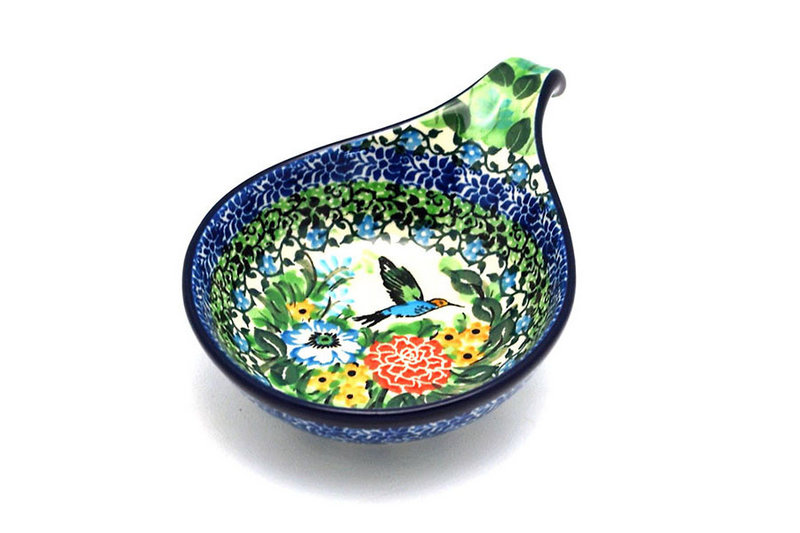 1 1/2"H x 4 1/2"W x 6 3/4"L
 Polish Pottery Spoon/Ladle Rest - Unikat Signature - U3271 174-U3271 (1 1/2"H x 4 1/2"W x 6 3/4"L
)