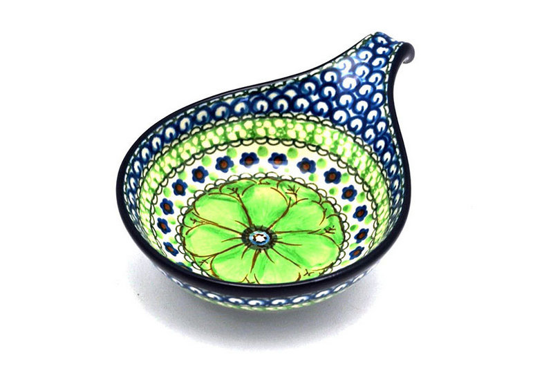 1 1/2"H x 4 1/2"W x 6 3/4"L
 Polish Pottery Spoon/Ladle Rest - Unikat Signature - U408A 174-U408A (1 1/2"H x 4 1/2"W x 6 3/4"L
)