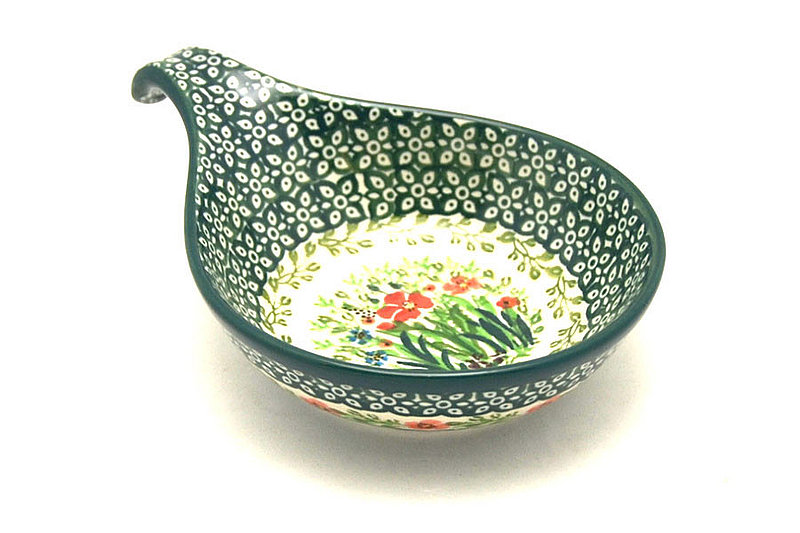 1 1/2"H x 4 1/2"W x 6 3/4"L
 Polish Pottery Spoon/Ladle Rest - Unikat Signature - U4335 174-U4335 (1 1/2"H x 4 1/2"W x 6 3/4"L
)