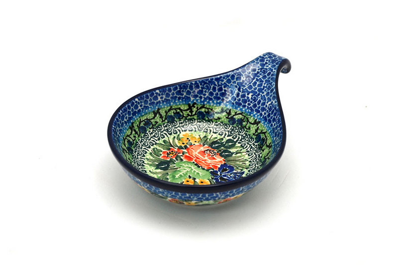 1 1/2"H x 4 1/2"W x 6 3/4"L
 Polish Pottery Spoon/Ladle Rest - Unikat Signature - U4400 174-U4400 (1 1/2"H x 4 1/2"W x 6 3/4"L
)