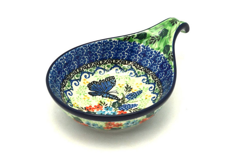 1 1/2"H x 4 1/2"W x 6 3/4"L
 Polish Pottery Spoon/Ladle Rest - Unikat Signature - U4600 174-U4600 (1 1/2"H x 4 1/2"W x 6 3/4"L
)