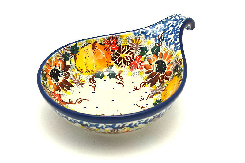 1 1/2"H x 4 1/2"W x 6 3/4"L
 Polish Pottery Spoon/Ladle Rest - Unikat Signature - U4741 174-U4741 (1 1/2"H x 4 1/2"W x 6 3/4"L
)