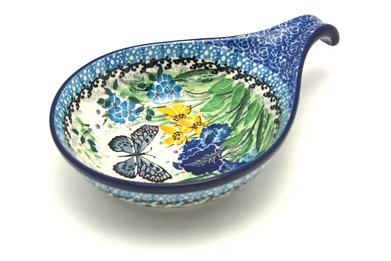 1 1/2"H x 4 1/2"W x 6 3/4"L
 Polish Pottery Spoon/Ladle Rest - Unikat Signature - U5132 174-U5132 (1 1/2"H x 4 1/2"W x 6 3/4"L
)