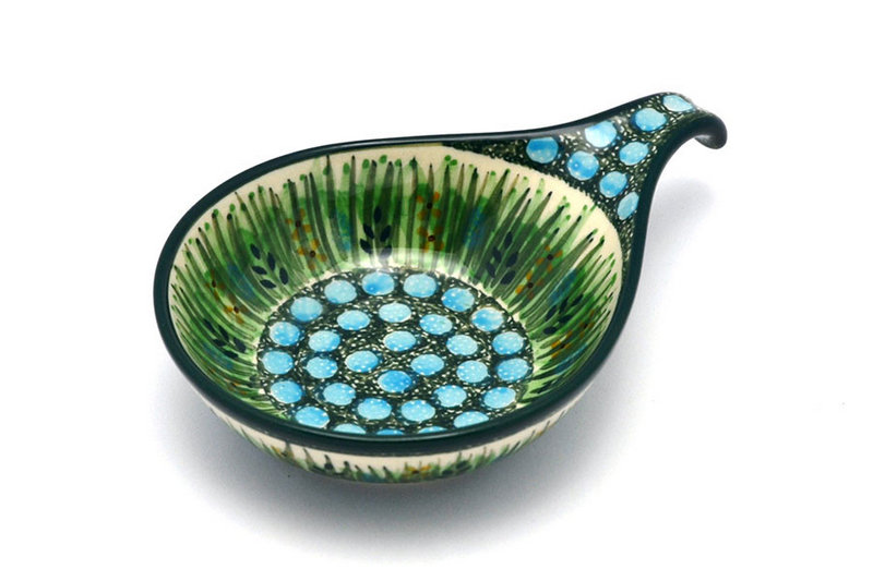 1 1/2"H x 4 1/2"W x 6 3/4"L
 Polish Pottery Spoon/Ladle Rest - Unikat Signature - U803 174-U0803 (1 1/2"H x 4 1/2"W x 6 3/4"L
)