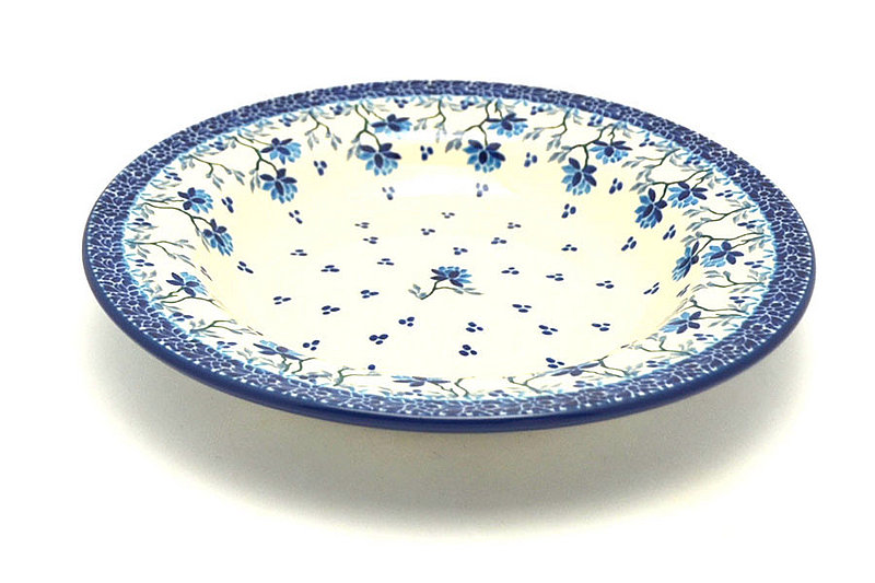 1 1/2"H x 9"W with 1 3/8" rim.
 Polish Pottery Bowl - Soup/Pasta - Clover Field 014-2524a (1 1/2"H x 9"W with 1 3/8" rim.
)