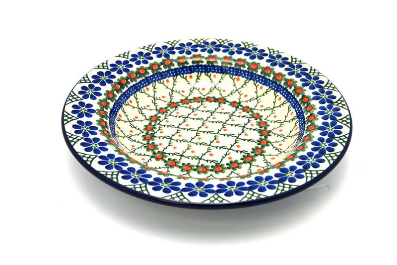 1 1/2"H x 9"W with 1 3/8" rim.
 Polish Pottery Bowl - Soup/Pasta - Primrose 014-854a (1 1/2"H x 9"W with 1 3/8" rim.
)