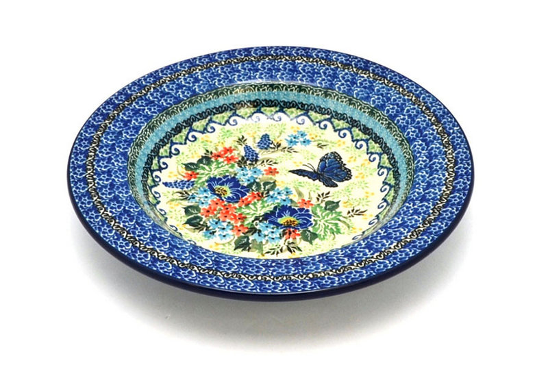 1 1/2"H x 9"W with 1 3/8" rim.
 Polish Pottery Bowl - Soup/Pasta - Unikat Signature - U4600 014-U4600 (1 1/2"H x 9"W with 1 3/8" rim.
)