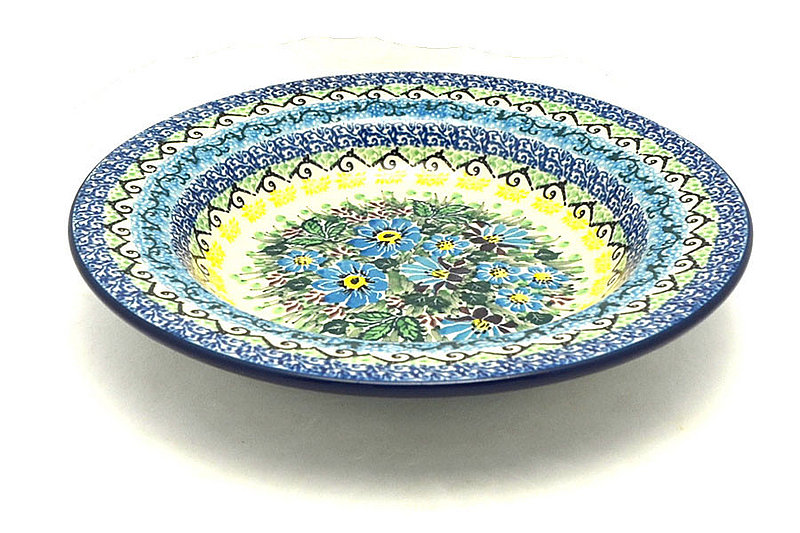 1 1/2"H x 9"W with 1 3/8" rim.
 Polish Pottery Bowl - Soup/Pasta - Unikat Signature - U4613 014-U4613 (1 1/2"H x 9"W with 1 3/8" rim.
)