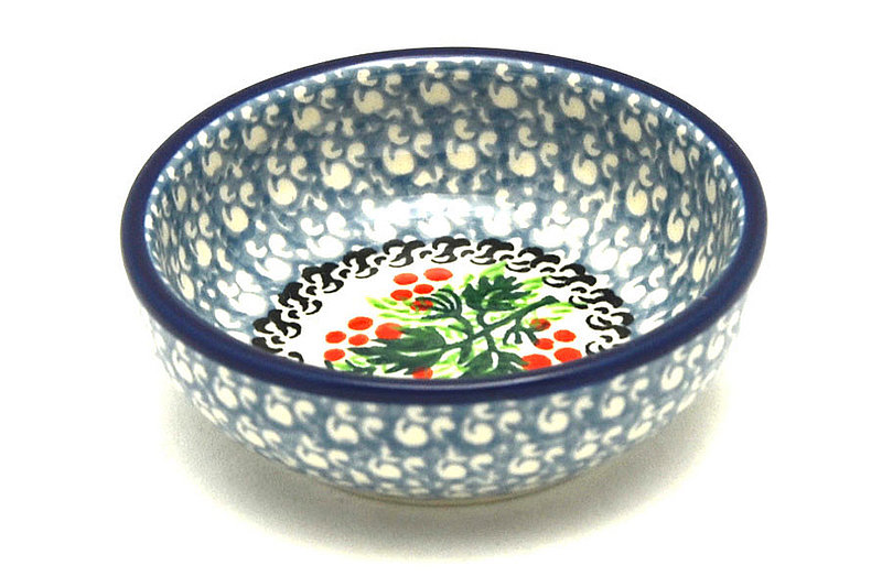 1 1/4"H x 3 1/2"W
 Polish Pottery Dish - Round Food Prep - Holly Berry B88-1734a (1 1/4"H x 3 1/2"W
)