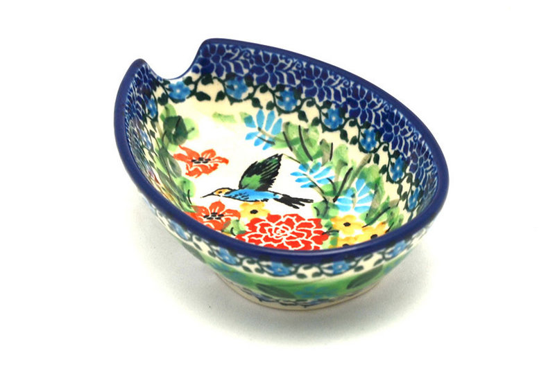 1 1/4"H x 3 1/4"W x 4 7/8"L
 Polish Pottery Spoon Rest - Unikat Signature - U3271 381-U3271 (1 1/4"H x 3 1/4"W x 4 7/8"L
)