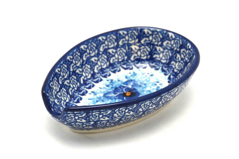 1 1/4"H x 3 1/4"W x 4 7/8"L
 Polish Pottery Spoon Rest - Unikat Signature - U3639 381-U3639 (1 1/4"H x 3 1/4"W x 4 7/8"L
)
