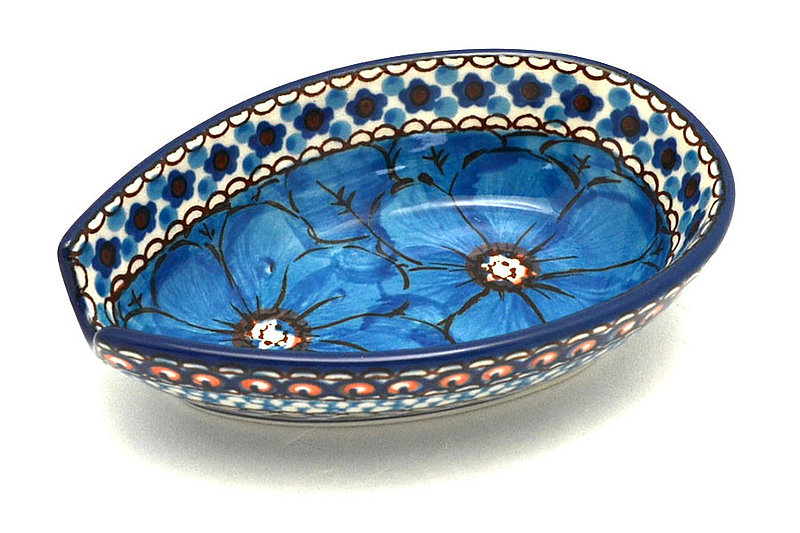 1 1/4"H x 3 1/4"W x 4 7/8"L
 Polish Pottery Spoon Rest - Unikat Signature - U408C 381-U408C (1 1/4"H x 3 1/4"W x 4 7/8"L
)