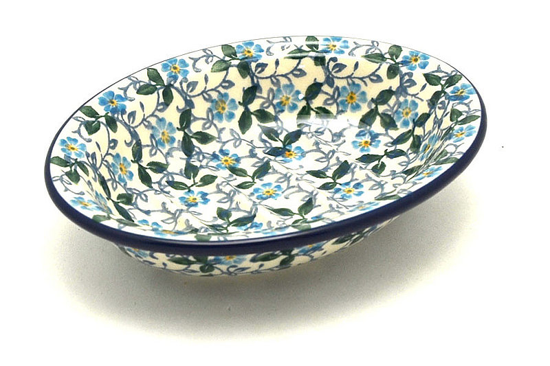 1 1/4"H x 4 1/4"W x 5 1/2"L
 Polish Pottery Soap Dish - Forget-Me-Knot 510-2089a (1 1/4"H x 4 1/4"W x 5 1/2"L
)