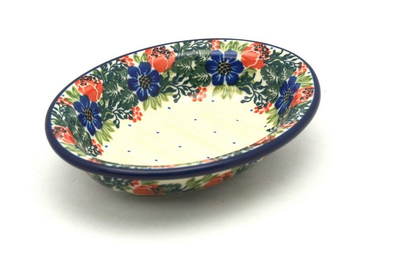 1 1/4"H x 4 1/4"W x 5 1/2"L
 Polish Pottery Soap Dish - Garden Party 510-1535a (1 1/4"H x 4 1/4"W x 5 1/2"L
)