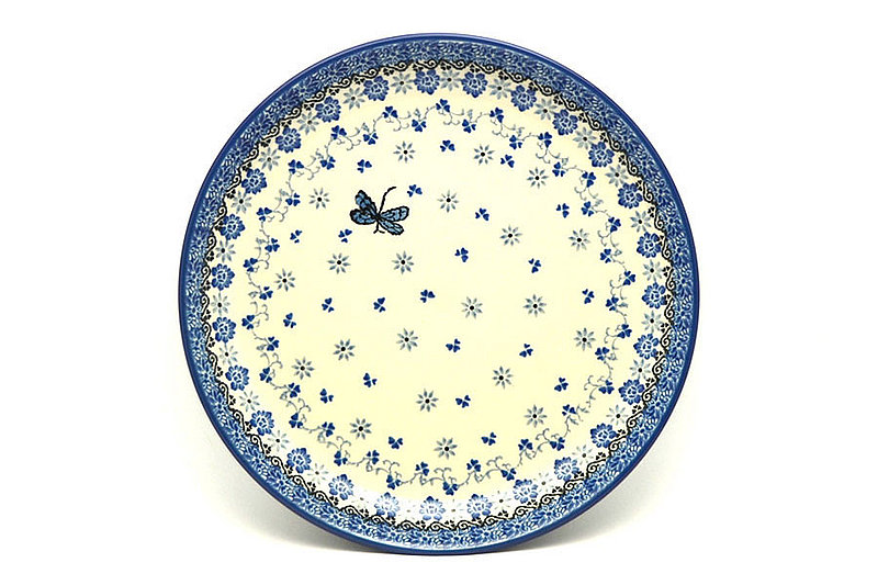 1 1/4""H x 9 1/2"W
 Polish Pottery Plate - 9 1/2" Luncheon - Dragonfly 302-2009a (1 1/4""H x 9 1/2"W
)