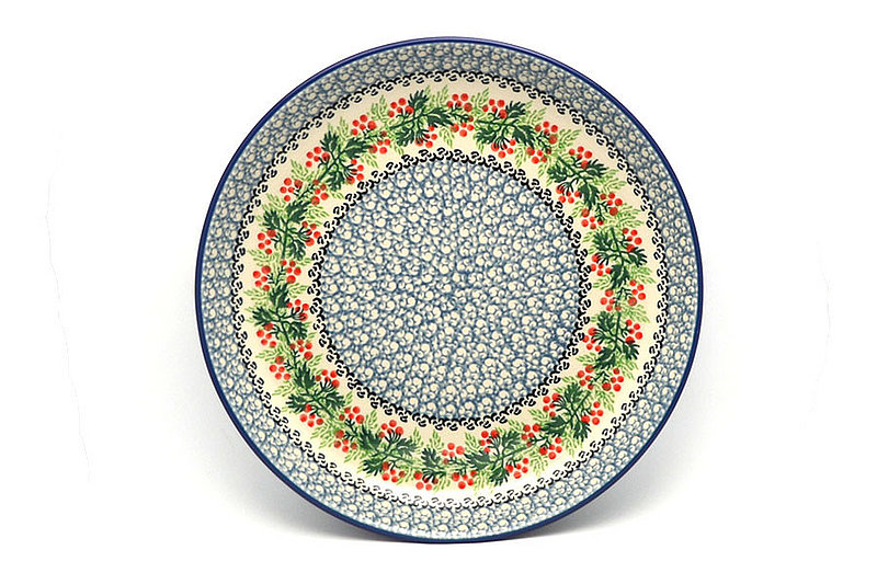 1 1/4""H x 9 1/2"W
 Polish Pottery Plate - 9 1/2" Luncheon - Holly Berry 302-1734a (1 1/4""H x 9 1/2"W
)