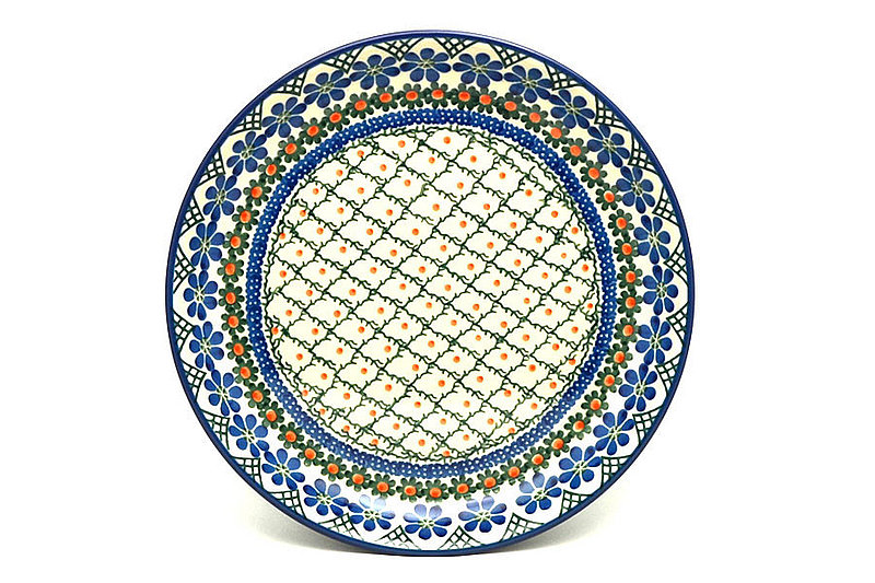 1 1/4""H x 9 1/2"W
 Polish Pottery Plate - 9 1/2" Luncheon - Primrose 302-854a (1 1/4""H x 9 1/2"W
)