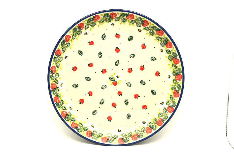 1 1/4""H x 9 1/2"W
 Polish Pottery Plate - 9 1/2" Luncheon - Strawberry Field 302-2709a (1 1/4""H x 9 1/2"W
)