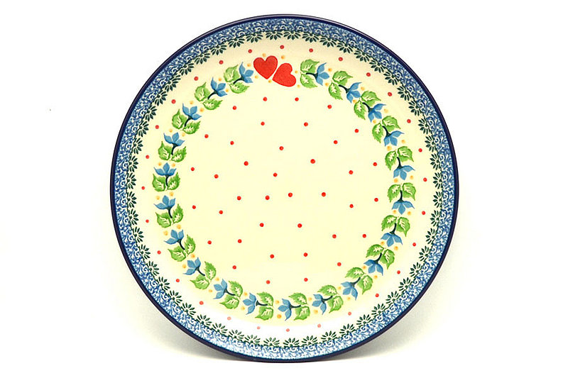 1 1/4""H x 9 1/2"W
 Polish Pottery Plate - 9 1/2" Luncheon - Sweet Hearts 302-2732a (1 1/4""H x 9 1/2"W
)