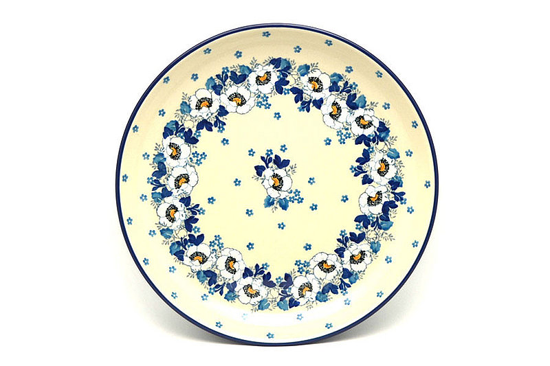 1 1/4""H x 9 1/2"W
 Polish Pottery Plate - 9 1/2" Luncheon - White Poppy 302-2222a (1 1/4""H x 9 1/2"W
)
