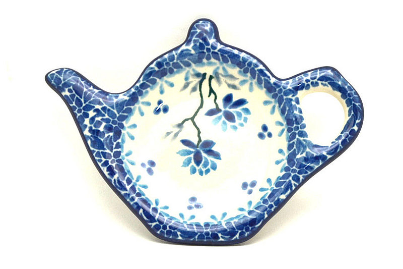 1/2"H x 3 1/4"W x 4 1/2"L
 Polish Pottery Tea Bag Holder - Clover Field 766-2524a (1/2"H x 3 1/4"W x 4 1/2"L
)