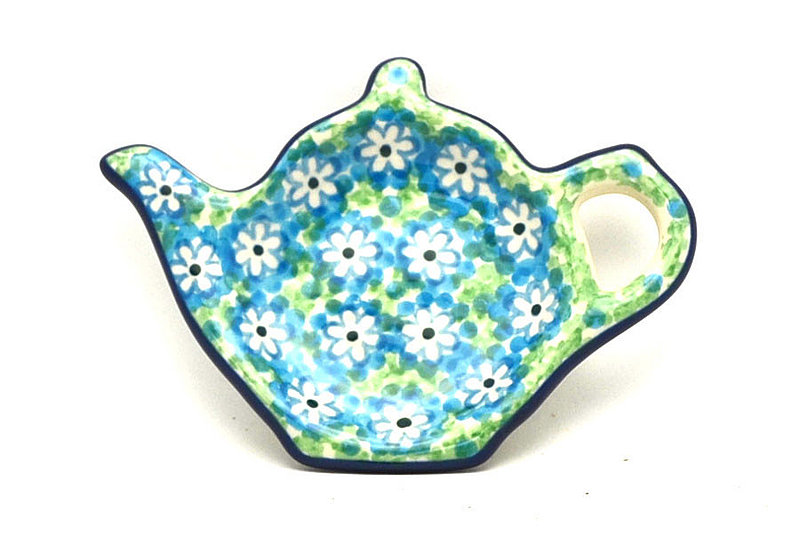 1/2"H x 3 1/4"W x 4 1/2"L
 Polish Pottery Tea Bag Holder - Key Lime 766-2252a (1/2"H x 3 1/4"W x 4 1/2"L
)