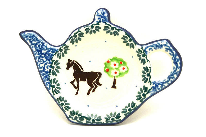1/2"H x 3 1/4"W x 4 1/2"L
 Polish Pottery Tea Bag Holder - Mackintosh 766-2256a (1/2"H x 3 1/4"W x 4 1/2"L
)