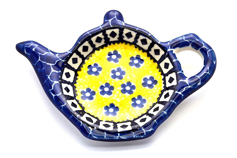 1/2"H x 3 1/4"W x 4 1/2"L
 Polish Pottery Tea Bag Holder - Sunburst 766-859a (1/2"H x 3 1/4"W x 4 1/2"L
)