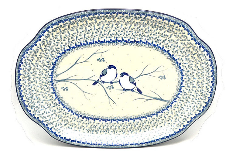 1 3/8"H x 10 3/4"W x 15 1/2"L
 Polish Pottery Platter - Oval - Unikat Signature - U4830 684-U4830 (1 3/8"H x 10 3/4"W x 15 1/2"L
)
