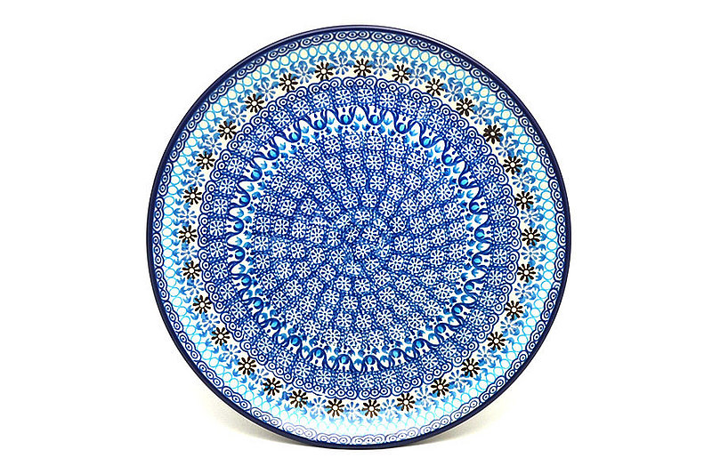 1"H x 10"W
 Polish Pottery Plate - 10" Dinner - Blue Yonder 257-2187a (1"H x 10"W
)