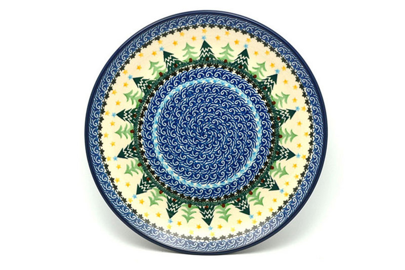 1"H x 10"W
 Polish Pottery Plate - 10" Dinner - Christmas Trees 257-1284a (1"H x 10"W
)