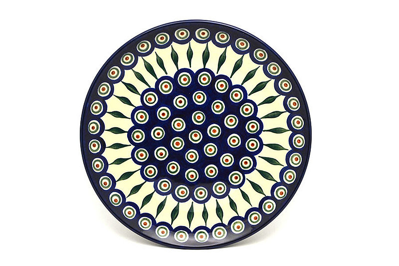 1"H x 10"W
 Polish Pottery Plate - 10" Dinner - Peacock 257-054a (1"H x 10"W
)