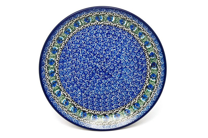1"H x 10"W
 Polish Pottery Plate - 10" Dinner - Peacock Feather 257-1513a (1"H x 10"W
)