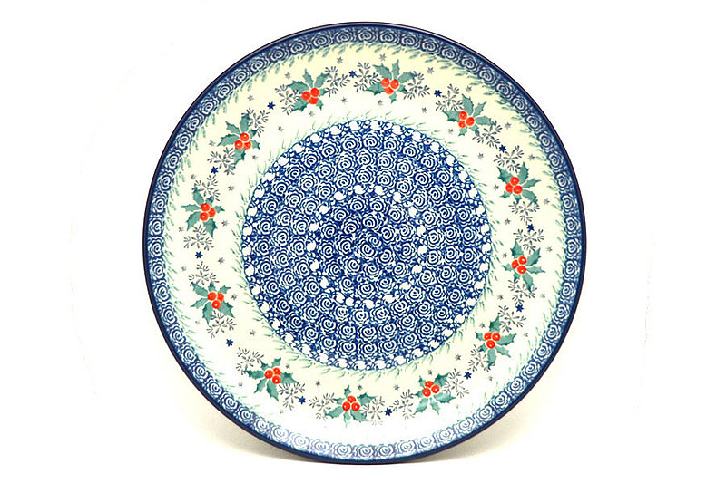 1"H x 10"W
 Polish Pottery Plate - 10" Dinner - Winter Holly 257-2973a (1"H x 10"W
)