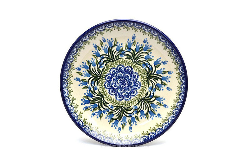 1"H x 7 3/4"W
 Polish Pottery Plate - Salad/Dessert (7 3/4") - Blue Bells 086-1432a (1"H x 7 3/4"W
)