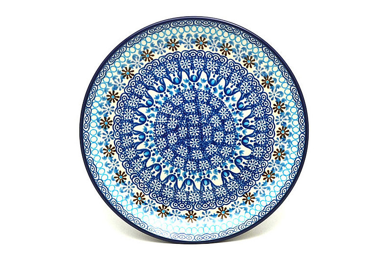 1"H x 7 3/4"W
 Polish Pottery Plate - Salad/Dessert (7 3/4") - Blue Yonder 086-2187a (1"H x 7 3/4"W
)